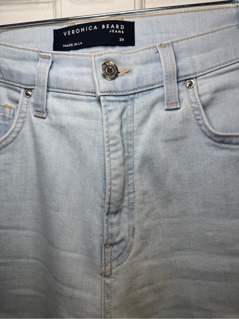 Veronica Beard Pale Blue Cropped Straight-Leg Jeans - Picture 3 of 4